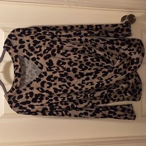 Leopard Print Twist Sweater